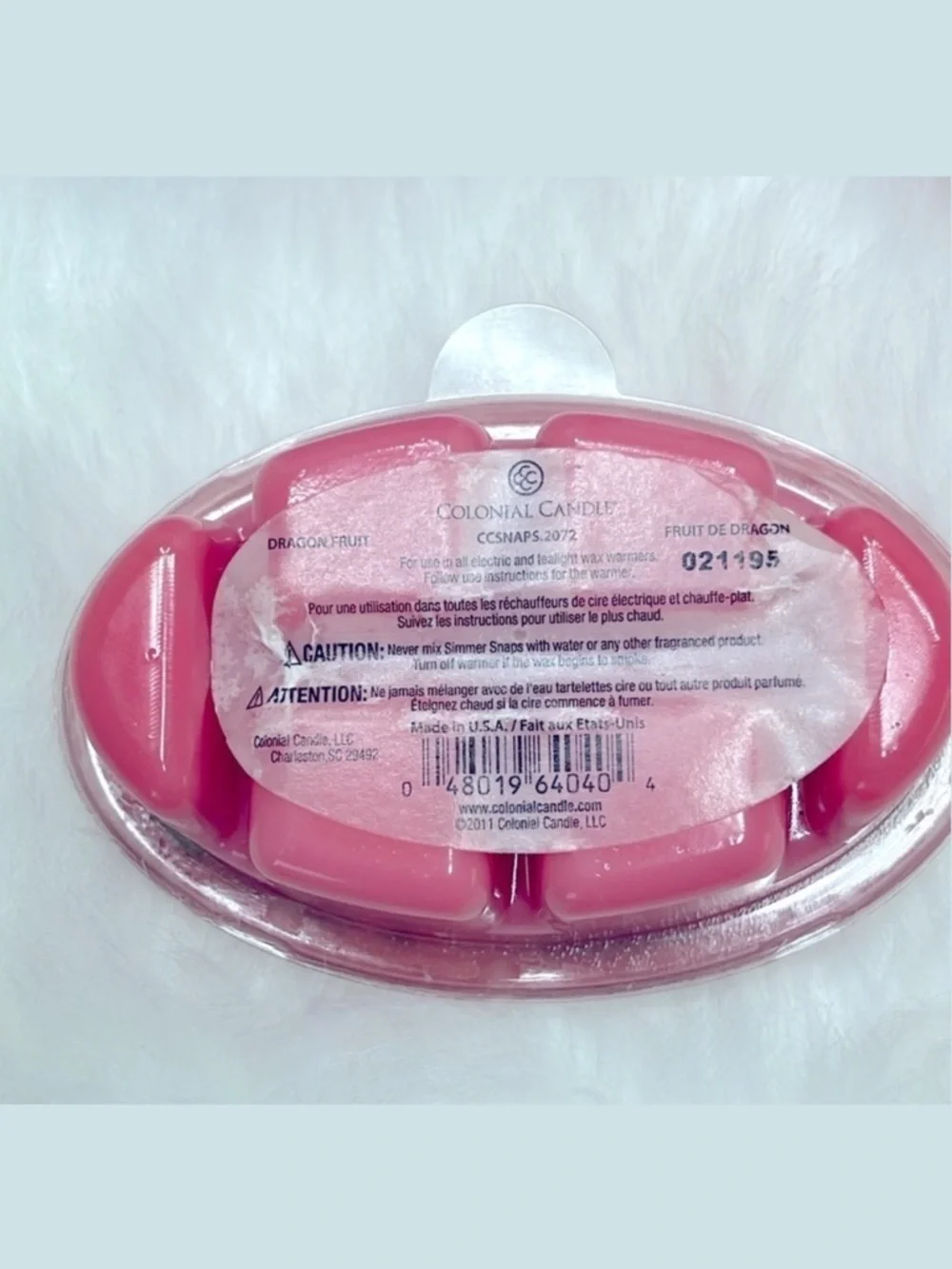 Colonial Candle Simmer Snaps Tropical Dragon Fruit Wax Melts Bundle of 4 Packs